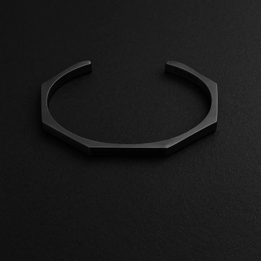 Mens Stainless Steel Octagon Cuff Bracelet